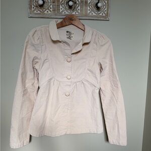 Cream Button-Up Corduroy Jacket